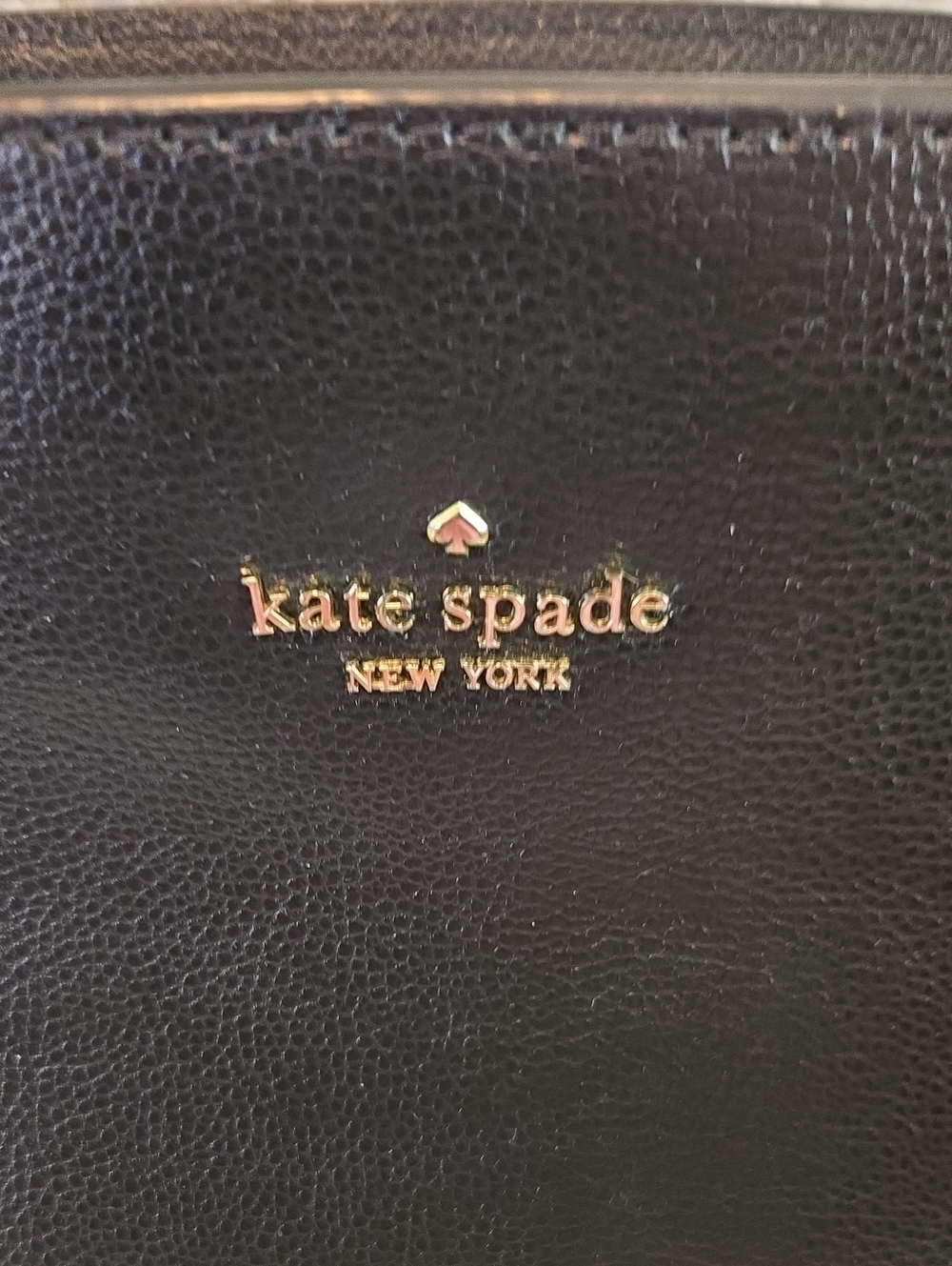 kate spade Black and White Leather Tote with Charm - Picture 2 of 10